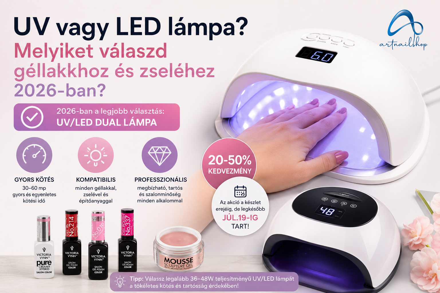 UV vagy LED lámpa? – Melyiket válaszd géllakkhoz és zseléhez 2026-ban